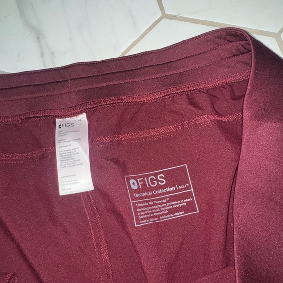 FIGS Kade Cargo Scrubs‎ Pants Burgundy Technical Collection 5XL/Tall - Picture 4 of 5